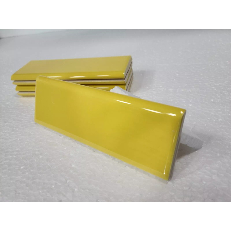 Daltile Sunflower Yellow Ceramic Tile Bullnose Backsplash Curved Edge Subway