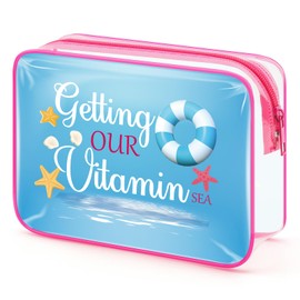 Beach Lover Gift Makeup Bag Funny Sea Lovers Gifts for Women Girls Weekend Gift Vacation Travel Gift for Girls Teen Beach Themed Gifts Birthday Christmas Graduation Gift Travel Cosmetic Pouch