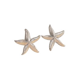 Starfish Earrings for Women Boho Starfish Stud Earrings Silver Black Statement Earrings Beach Ocean Summer Accessories Jewelry Gifts