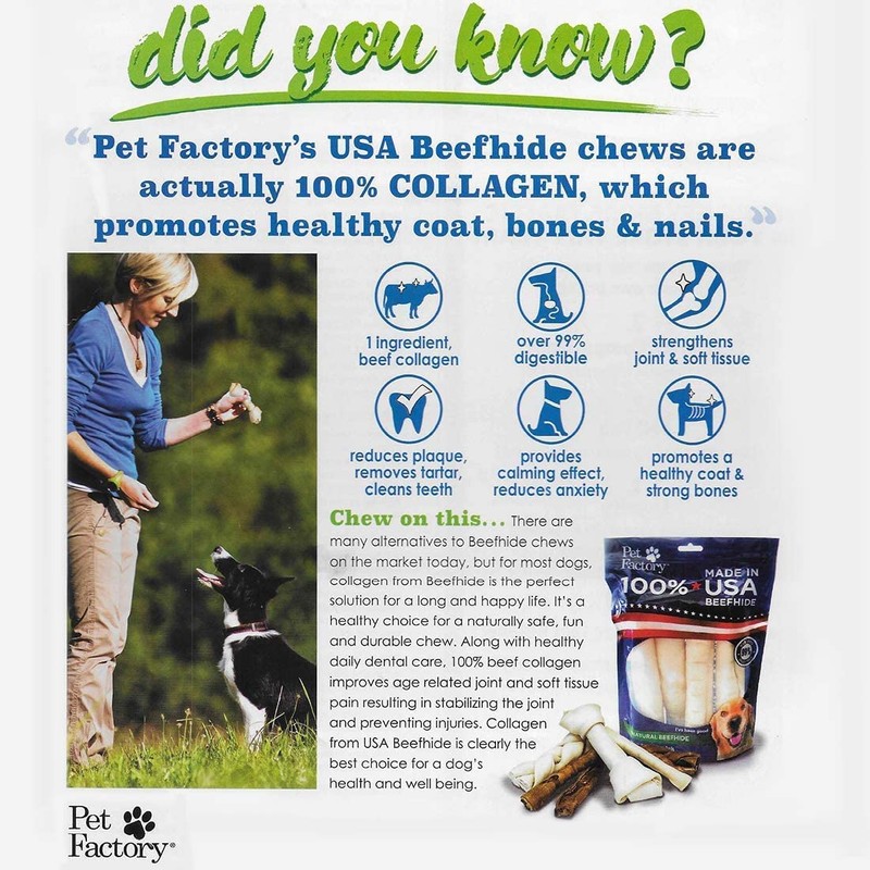 Pet Factory 7in Braided Beefhide Dog Chew Sticks with Peanut