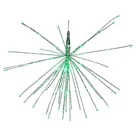 Northlight 20" LED Lighted Firework Silver Branch Hanging Decor - Green