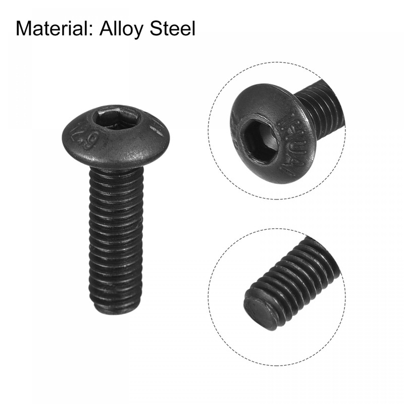 uxcell M3x10mm Hex Socket Button Head Cap Bolts Screws Alloy