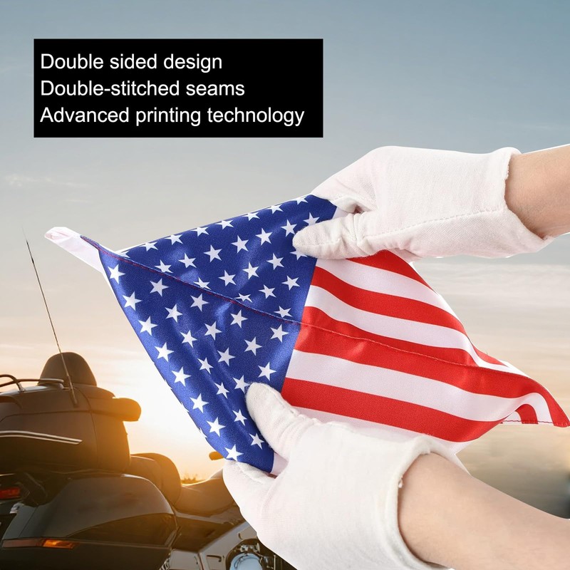 United States Motorcycle Bunting US Flag 9'' x 6'' -