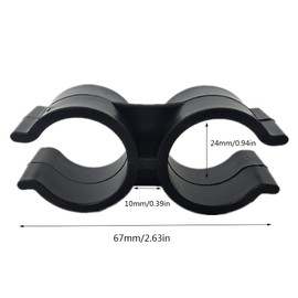 Black Double Port Pipe Clamps Clips, Hdtyyln 10pcs Plastic Double Line Clamps Shelf Pole Connector Chain Link Fence Panel Clamps Clips, Pipe Linking and Fastening Fastener Accessories