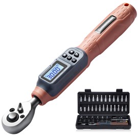 GROWNEER Digital Torque Wrench, 1.1-22.1 Ft-lbs/1.5-30 Nm, 1/4'' Drive Inch Pound Torque Wrench with Buzzer & LED Indicator, Electronic Wrench Set with Bits & Sockets for Gunsmithing Bike Motorcycle