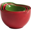 Trudeau Bamboo Melamine Set of 4-Red & Green Measuring Cups