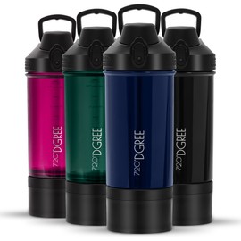 720°DGREE Fitness Shaker "uberShaker" - 550 ml - Premium Protein Shaker with Powder Compartment - Leak-Proof, BPA-Free - Shaker Cup, Mixing Cup for Creamy Protein Shakes, Gym, Workout, Nutrition