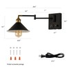 Bedside Wall Mount Light with Dimmable Switch and Outlet, Swing