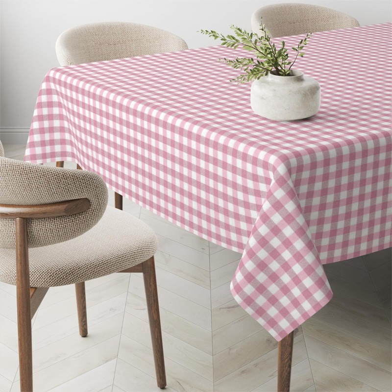 Martina Home Vichy TEFLONADO CONFECTIONED Tablecloth Pink 140 Round