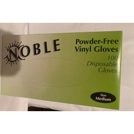 Noble Products Powder-Free Disposable Clear Vinyl Gloves for Foodservice -Medium