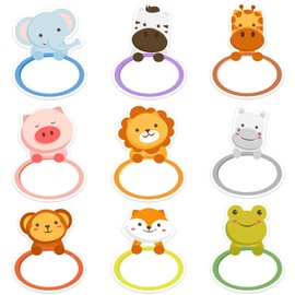 Wonmon 135 PCS Animal Name Tags Stickers, Adorable Jungle Animals Name Tag Labels Name Stickers for Classroom Back to School Teachers Student Office Desk Cubby Locker Bulletin Board Decor