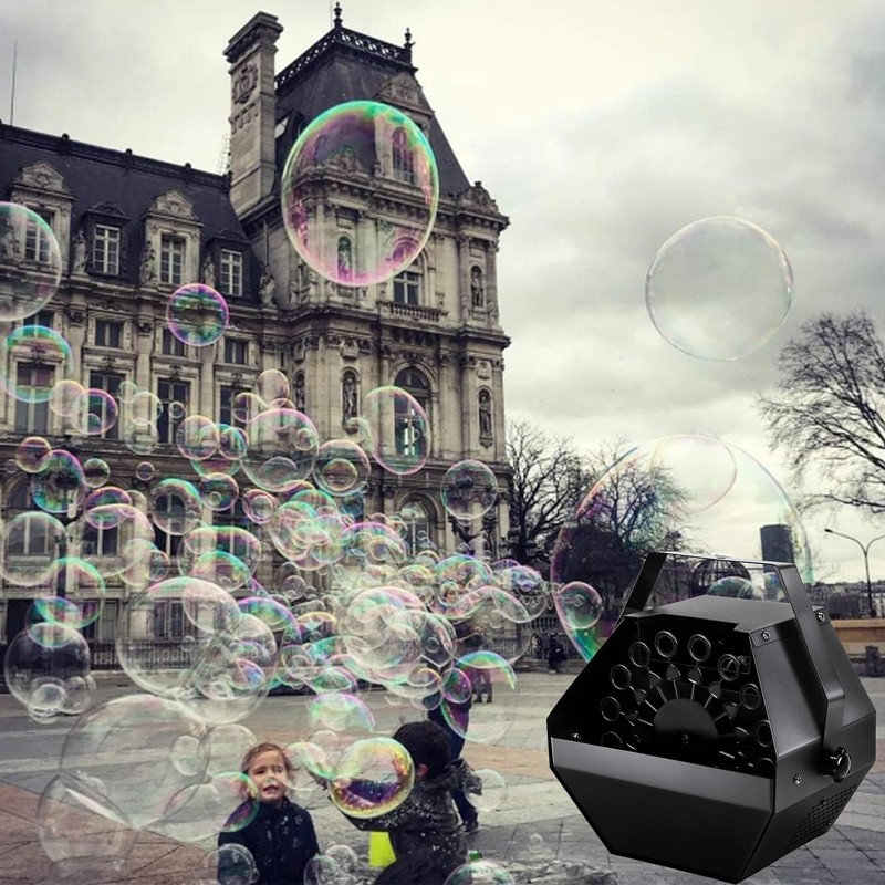 ATDAWN 1L High-Capacity Automatic Bubble Machine with 45ft Remote, Metal