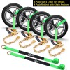 Trekassy Green Lasso Car Wheel Tie Down Ratchet Straps with