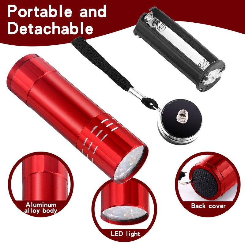 Riakrum 12 Pcs UV Blacklight Flashlights LED Handheld Mini Light