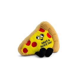 Have a Slice Day Pizza Meme Plushie - Funny Pun Meme Gag Gift, Stocking Stuffer Present, Great for Emotional Support, Fun Desk Accessory, Kids, Teens, Adults