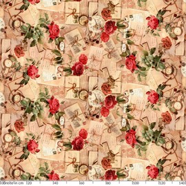 ANRO Oilcloth Tablecloth Oilcloth Tablecloth Country House Roses Letters Round 140 cm