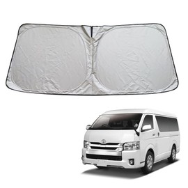 Hiace 200 Series Wide Body, One-Touch Windshield Sun Shade, Windshield, Curtain, Sleeping in the Car, Thermal Insulation, Light Blocking, Sun Protection, Sun Protection, Foldable, 1 Piece