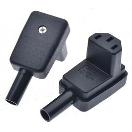 Toptekits IEC C13 90-Degree Angled Power Cord Connector, IEC 320 Rewirable Male Plug, 10A/250V