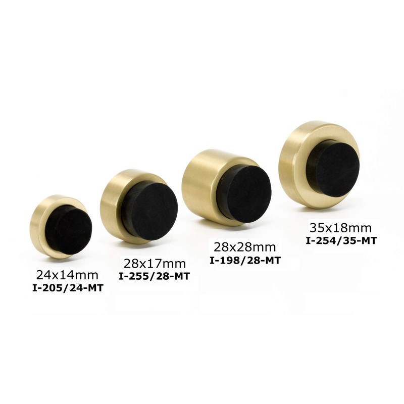EVI Herrajes, I-198/28, Brass Wall Door Stopper for Handle with