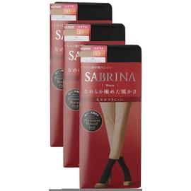 Gunze SBS17 Women's Short Tights, Sabrina, Short Warm, Smooth, Ultra Warm, 80 Denier, Below Knee Length, 3 Pairs Set, Same Color, Black