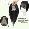OLLAVO Hair Toppers for Women Real Human Hair, 360°3D Bangs
