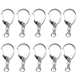 Craft Parts Shop Key Chain Hardware Parts Large Silver 10 Pieces