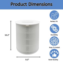 Nispira AP401 True HEPA Filter Replacement for  Dayette JOWSET Air Purifier, 2Pk