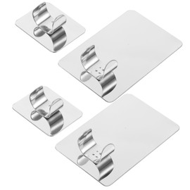 DOITOOL 4pcs Stainless Steel Makeup Mixing Palette Professional Ring Design for Foundation Blending Durable and Convenient Mixing Plates for Nail Art and Cosmetics