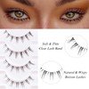 outopen 10 Pairs Bottom Lashes Strip Clear Band Bottom Lash