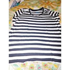 Boutique, Size 1X, NWT,  Striped Black Shirt, So Soft, 100% Cotton