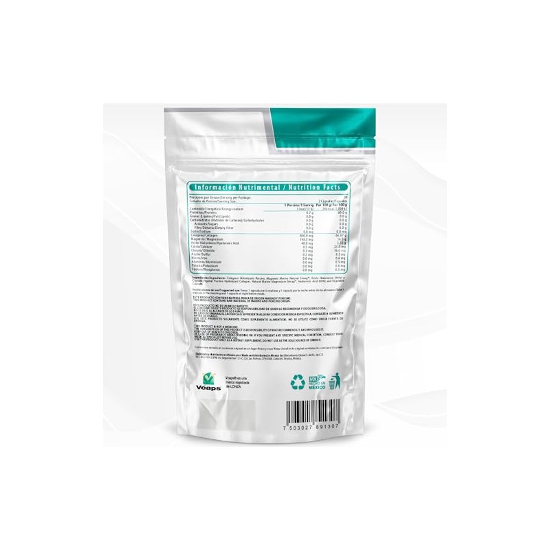Wellthy Colageno Magnesio Acido Hialuronico Capsulas 100 Natural Peptidos Hidrolizado