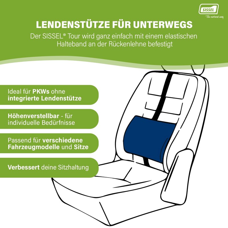 Sissel Tour Standard Lumbar Cushion for Car Seats - One