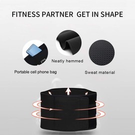 Hually Fitness Belt, Breathable Training Belt, Double Abdomen, Adjustable Female Slimming Shape, Extended Magic Sticker with Sports Waist Support Straps, black