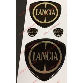 Logo Front, Rear + Wheel + 2 Coat of Arms for Keyring. Logo For Bonnet and Trunk. Stickers resinati, 3d effect. Sculptures - Chrome