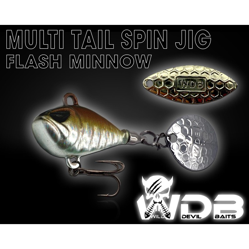 Wild Devil Baits Multi Tail Spin Jig Lead Head Spinner