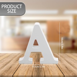 GLADFRESIT 1 Pcs Decorative Wood Letters for Crafts, Standing Letters Alphabet Letters for Children Baby Name Wedding Birthday Party Home Wall Decoration 4"