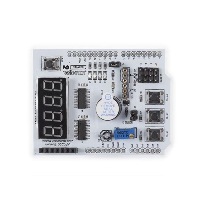 Whadda Multifunctional Expansion Board for Arduino® 4 Digit Display SMD