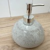 pf+a Speckled Stone Soap Dispenser, Round Shape, Grey with Chrome