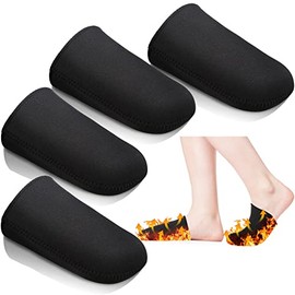 4 Pieces 3 mm Toe Neoprene Warmers Cycling Shoe Covers Toe Black Warmer Booties Neoprene Toe Covers Biking Toe Covers Neoprene for Cycling Running Hiking Ice Baths (Large)