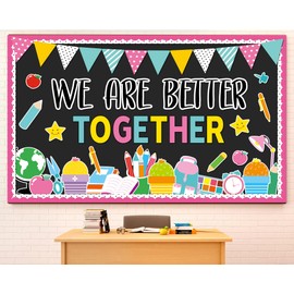 Naozinebi Together We are Better Classroom Decorations Back to School Bulletin Board Borders Colorful Better Together Paper Cutouts Motivational Positive Decor for Classroom School Teachers