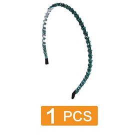 Traziewell Headbands for Girls Green Bling Rhinestone Headband Bridal Beaded Elegant Hair Hoop Wedding Hair Styling Accessories for Women, 1915