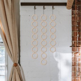 EXCEART 50pcs Garland Rings Flat Wreath Form Flower Decor Diy Craft Decor Connecting Ring Wooden Hoop Round