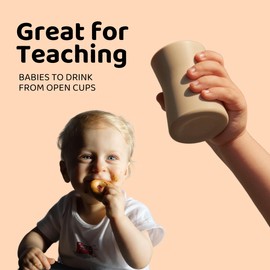 APLAINR Grip Cup, Weighted Silicone Baby Cup, Non-Slip Training Cup, Microwave & Dishwasher Safe Baby Training Cup, Baby Feeding Supplies, No BPA, 3 fl oz, Set of 2, Blue Hour