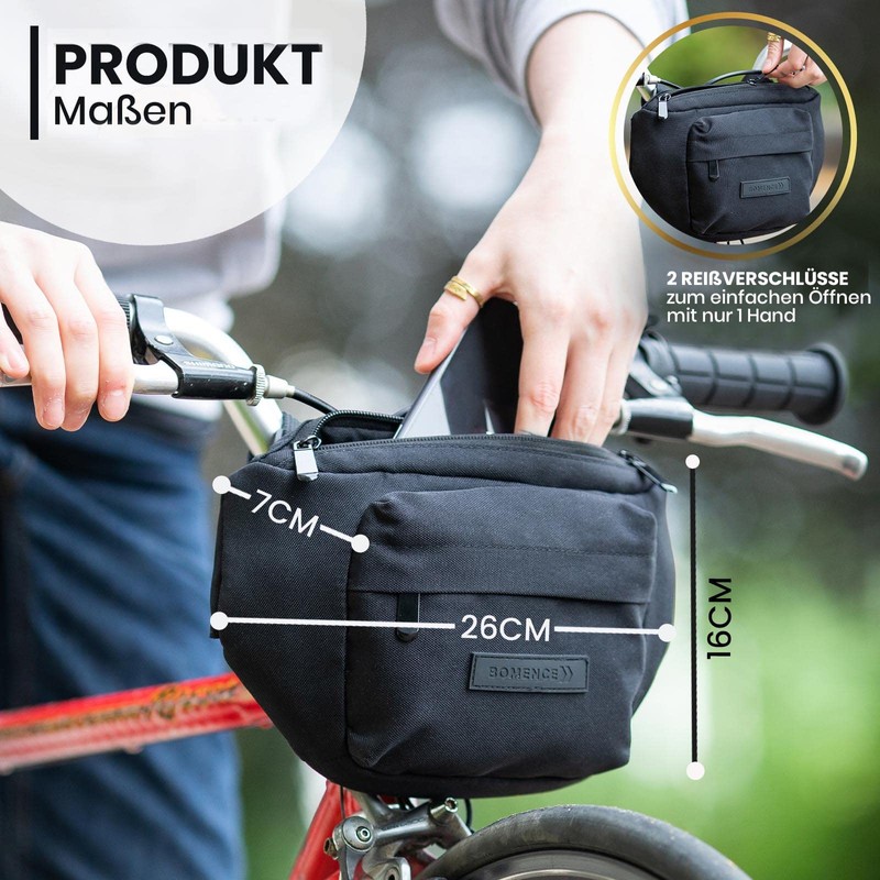 Bomence Small Bicycle Handlebar Bag Waist Bag 2-in-1, Belt Bag,