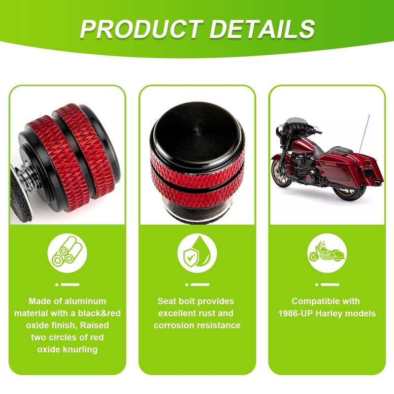 Mofun Two-color Seat Bolt Mount Screw 1/4 Inch-20 Thread Compatible