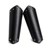 HOEACXY Medieval Leather Bracers Pure Black Viking Leather Bracers Leather