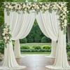10x16ft Ivory Backdrop Curtain for Party, 2 Panels Wrinkle Free