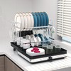 Pumokc Dish Drying Rack, Expandable Large Capacity 2 Tier Dish