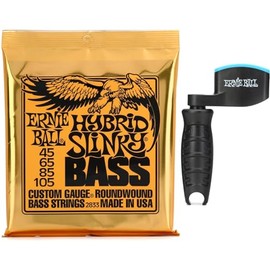 Ernie BallÊ2833 Hybrid Slinky Nickel Wound Electric Bass Guitar Strings with Pegwinder - .045-.105