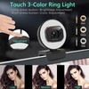 Angetube Webcam 1080P 60FPS with Ring Light, HD USB Streaming